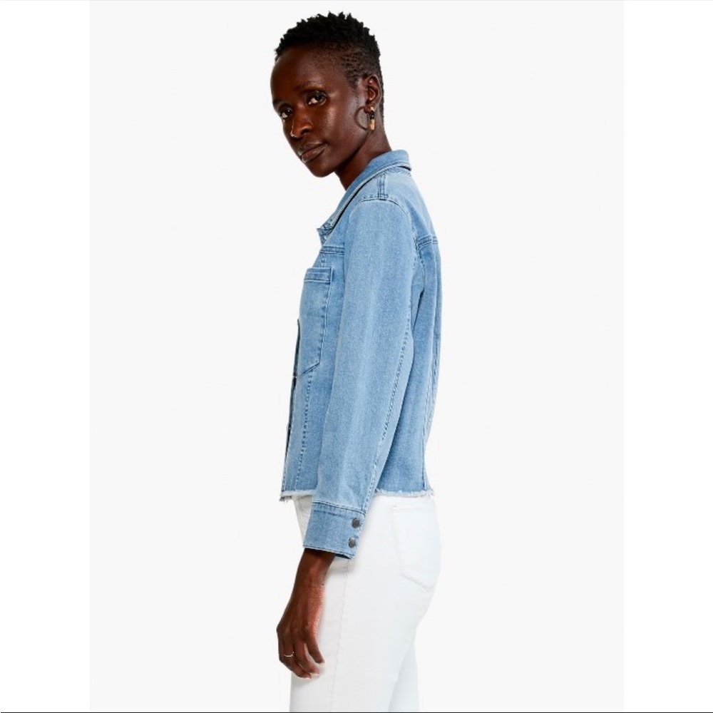 NWT NIC+ ZOE Super Stretch Denim Jacket Petite Medium - 91% Cotton - Picture 2 of 5